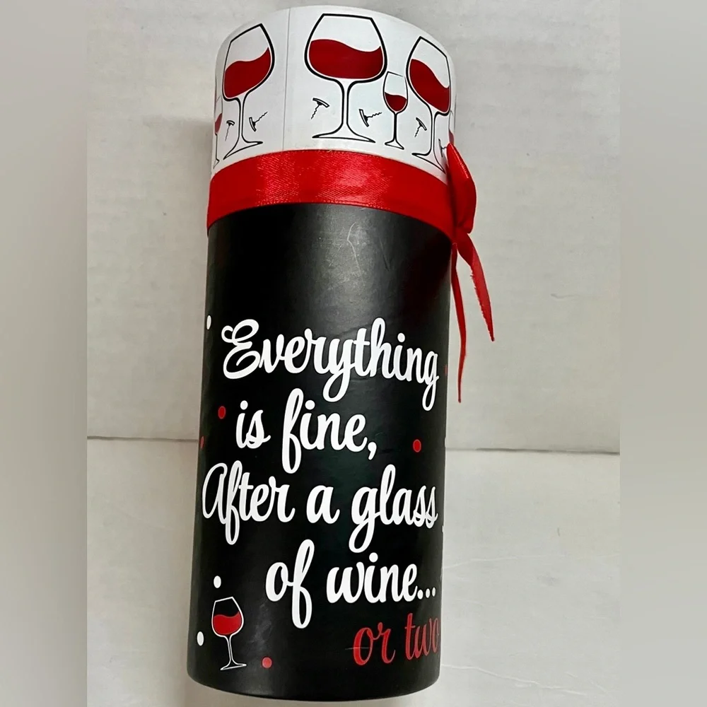(NEW) CYLINDER GIFT BOX “EVERYTHING IS FINE AFTER A GLASS OF WINE